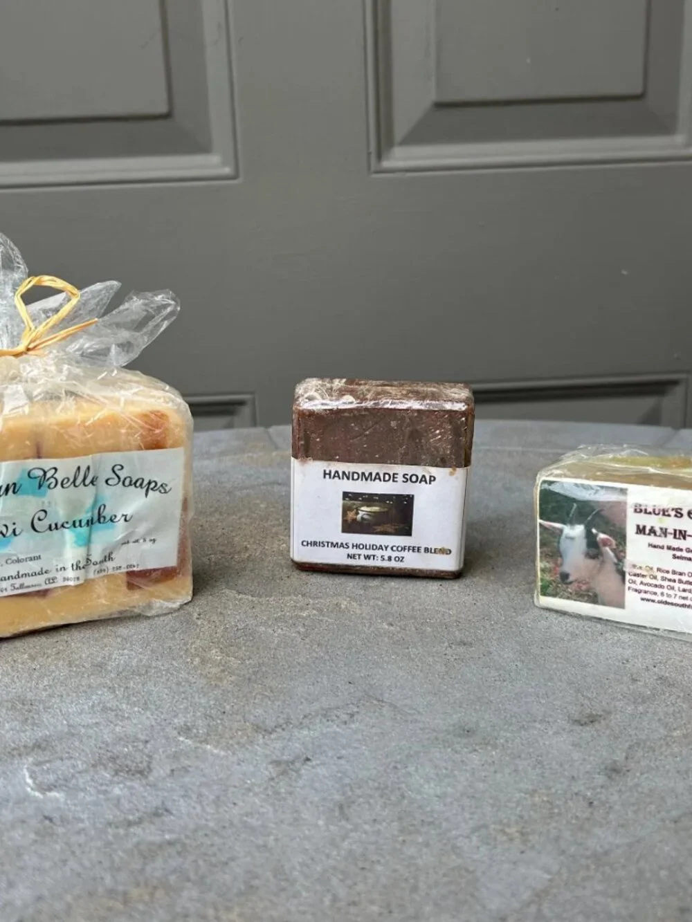 Lot of Handmade Soap Blue Goat Milk|Kiwi Cucumber| Coffee Blend Set of 3